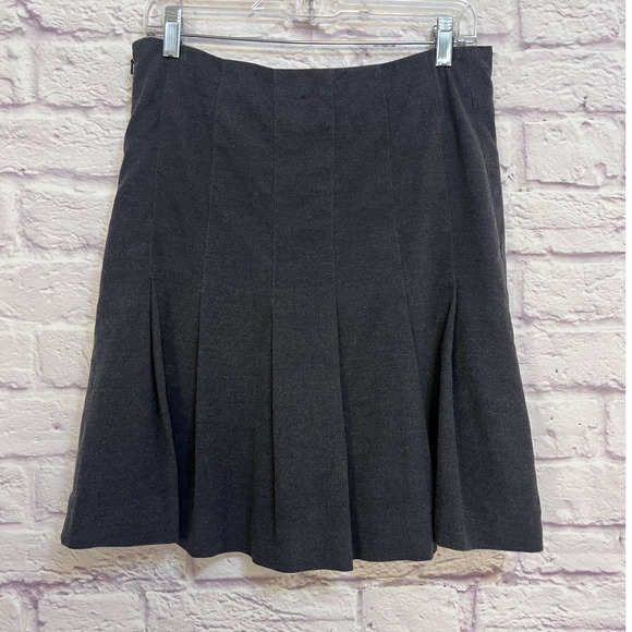 Anthropologie Odille Grey Knit Pleated Mini Skirt Size 8 - Picture 2 of 8